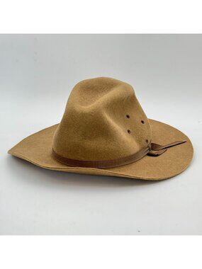 Akubra Coober Pedy Hat Size 57 Fur Felt Outback Style Tan Cowboy River Australia